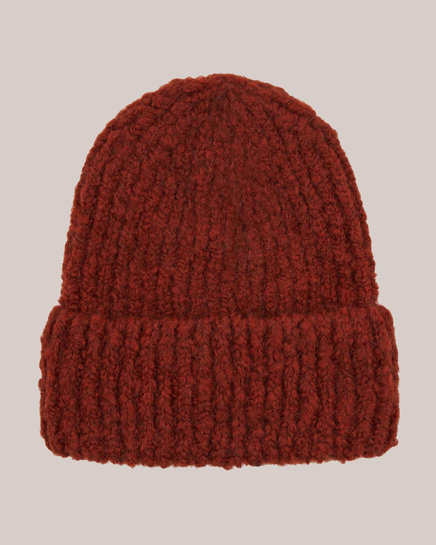 

Шапка из мохера и отворотом (one size)