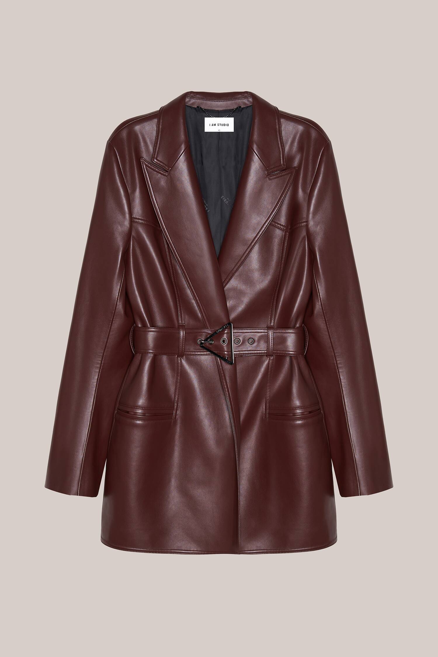 Single-breasted faux leather jacket