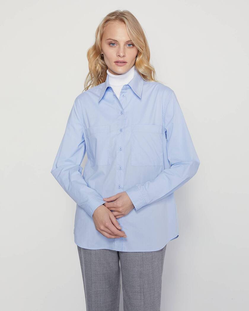 картинка Классическая рубашка из хлопка магазин Одежда+ являющийся официальным дистрибьютором в России 