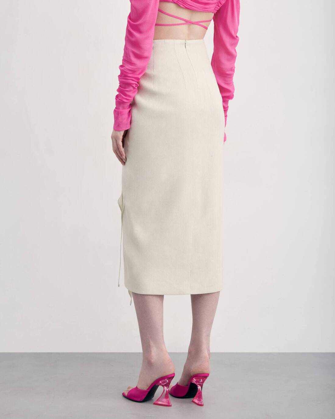 Flounce midi skirt