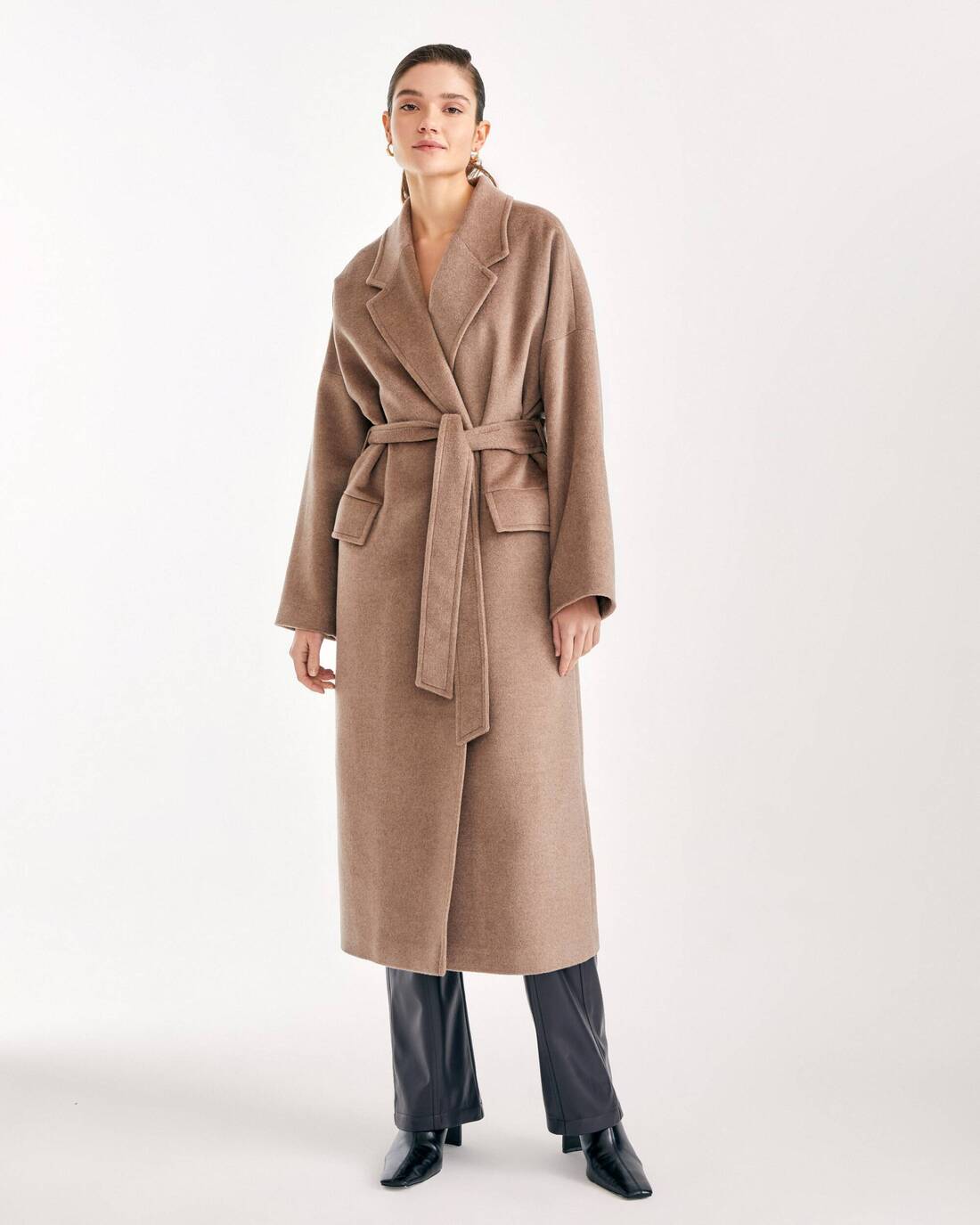 Пальто-халат из ворсовой шерсти