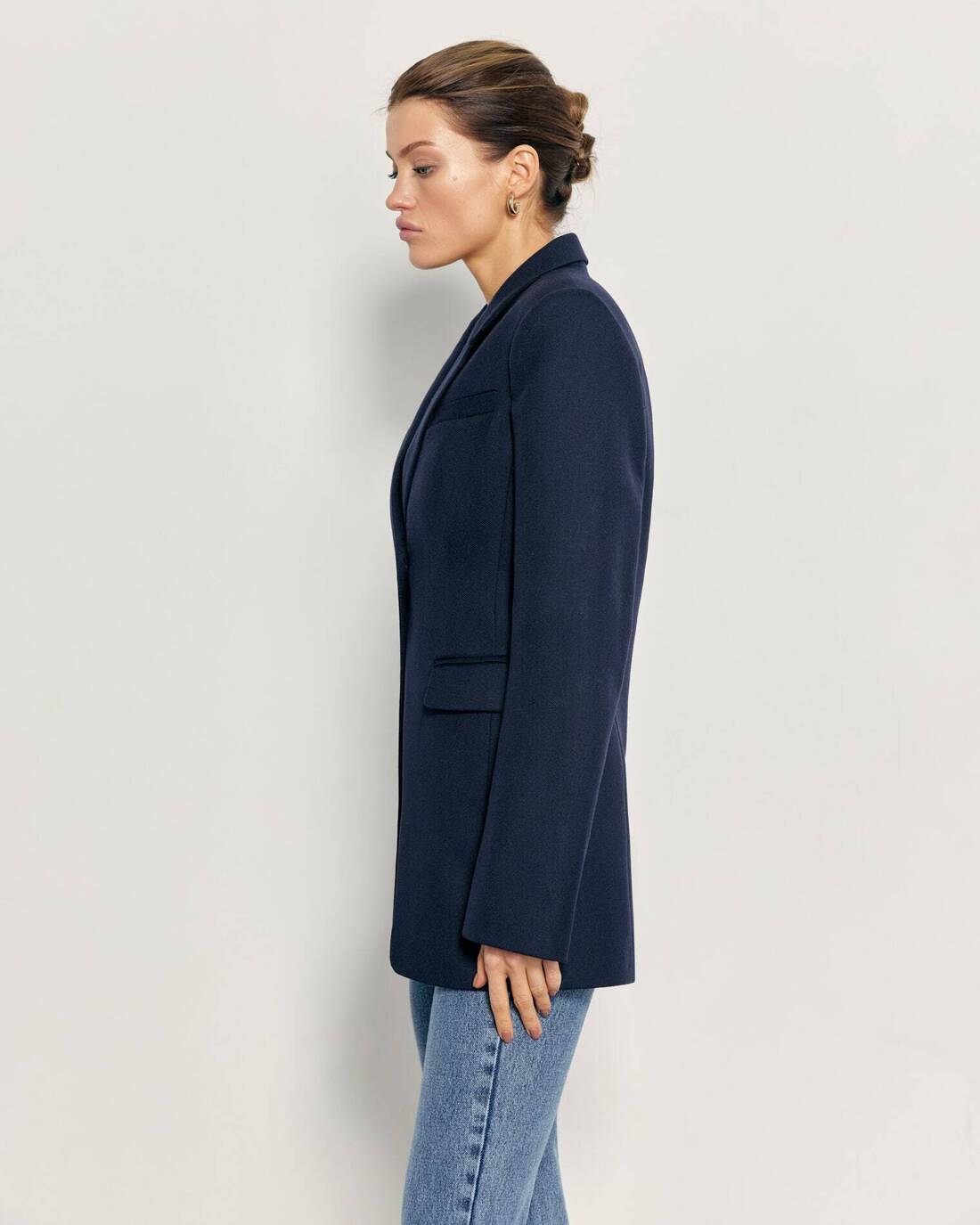Wool fafbric fitted jacket 
