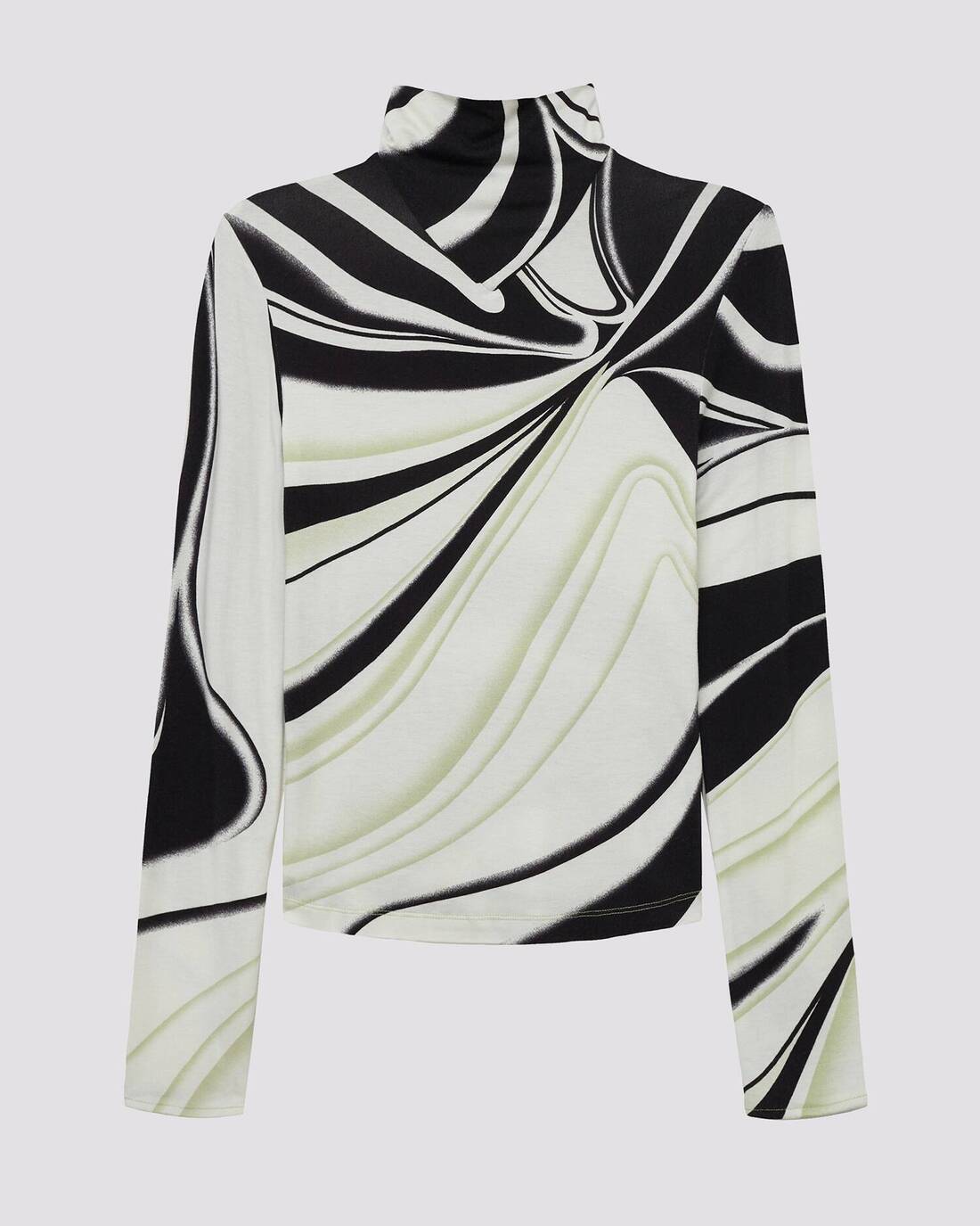 Printed jersey turtleneck 