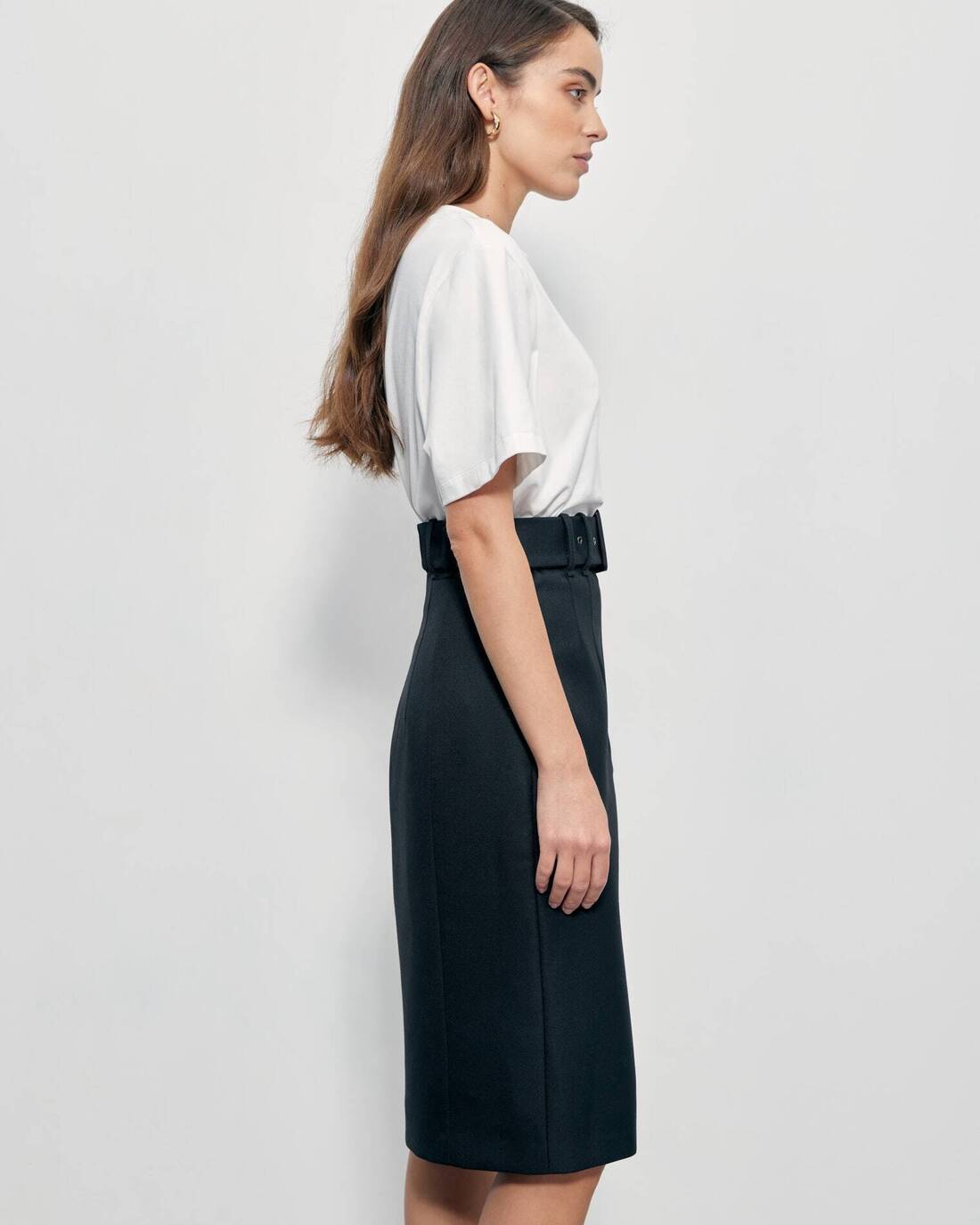 Straight silhouette midi skirt 