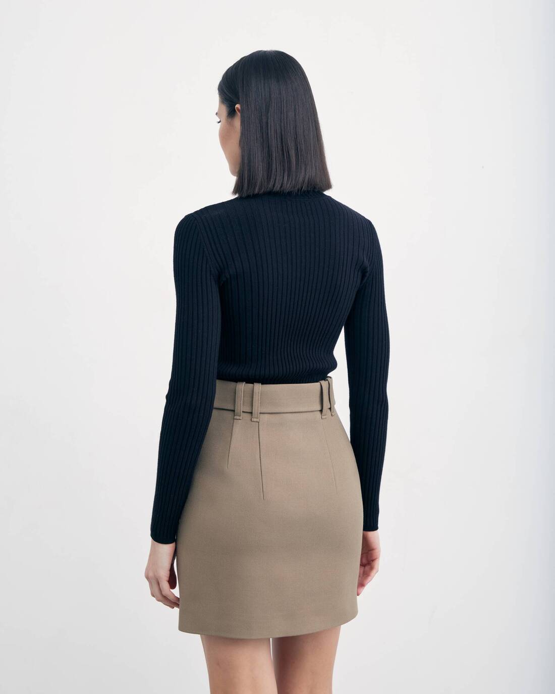 Belted mini skirt