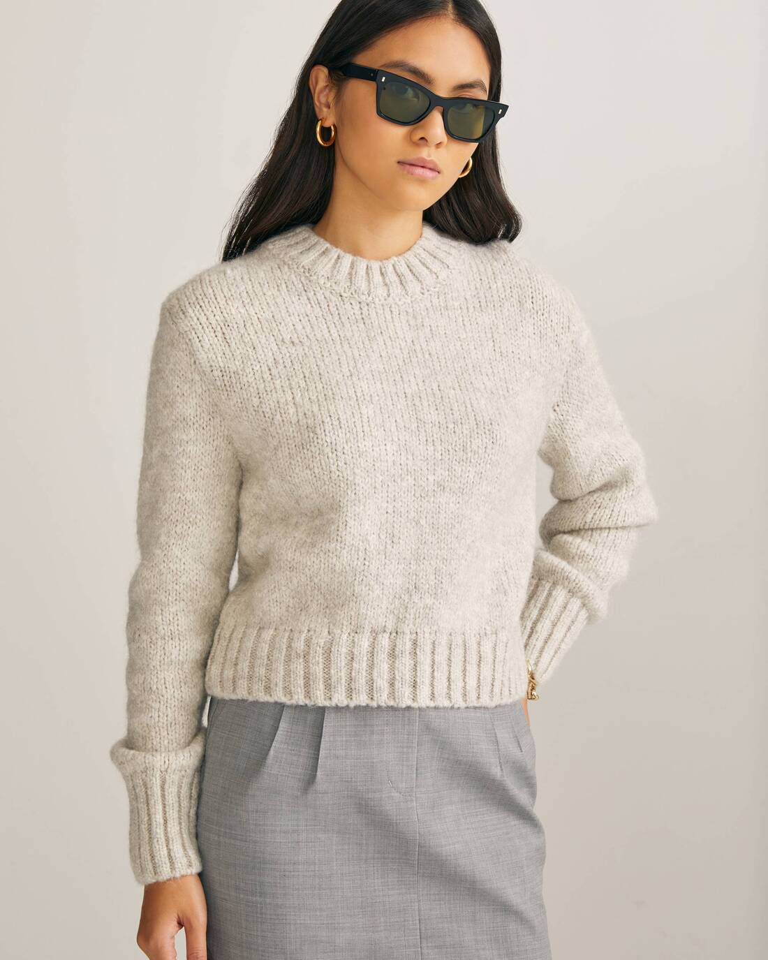 Cropped mohair sweater