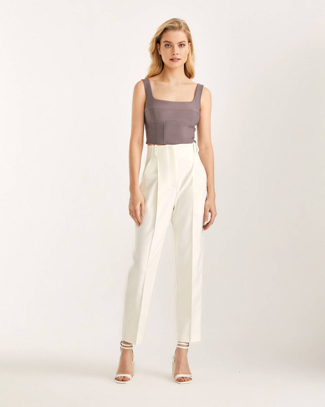 High waisted suit trousers