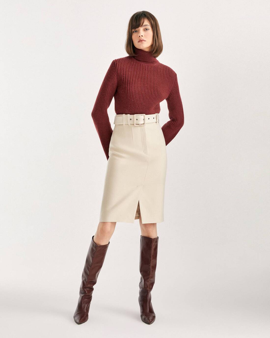 midi pencil skirt