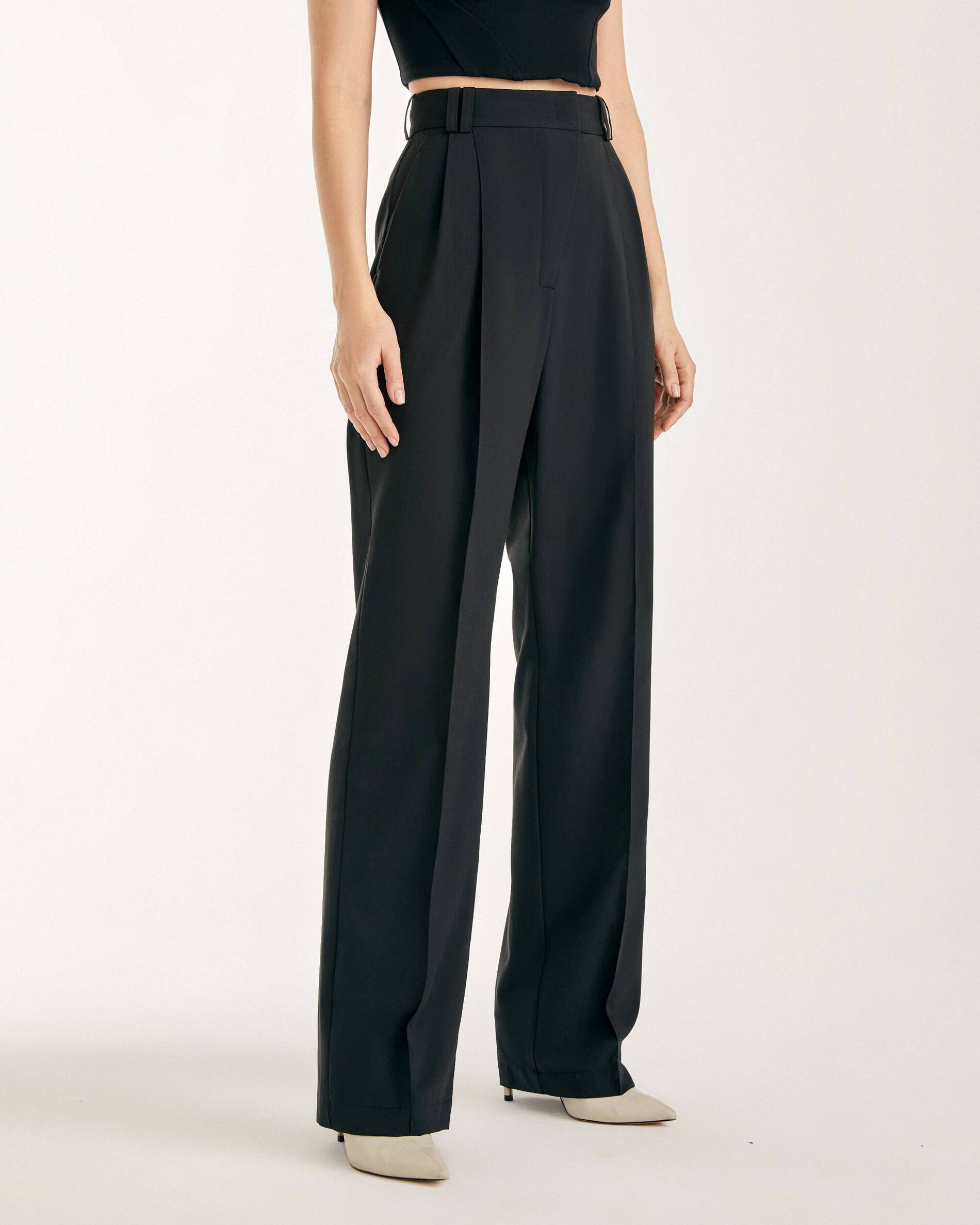 Palazzo trousers with tucks