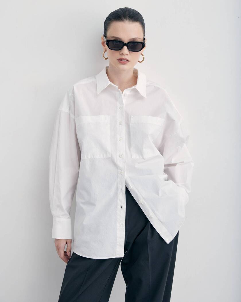 картинка Рубашка оверсайз в мужском стиле магазин Одежда+ являющийся официальным дистрибьютором в России 