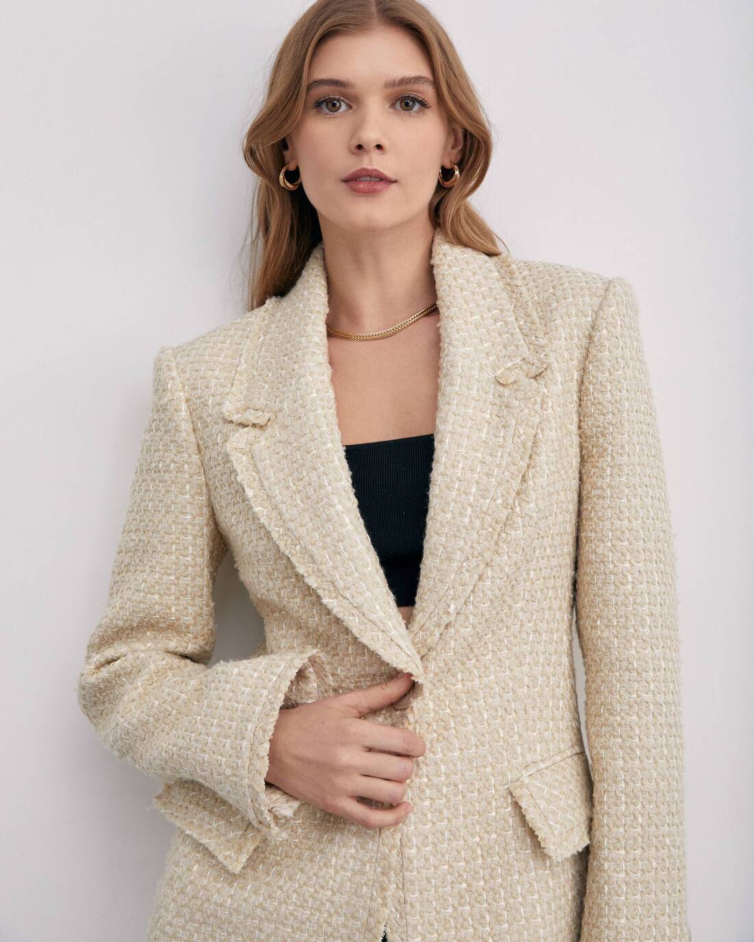 Fitted boucle jacket 