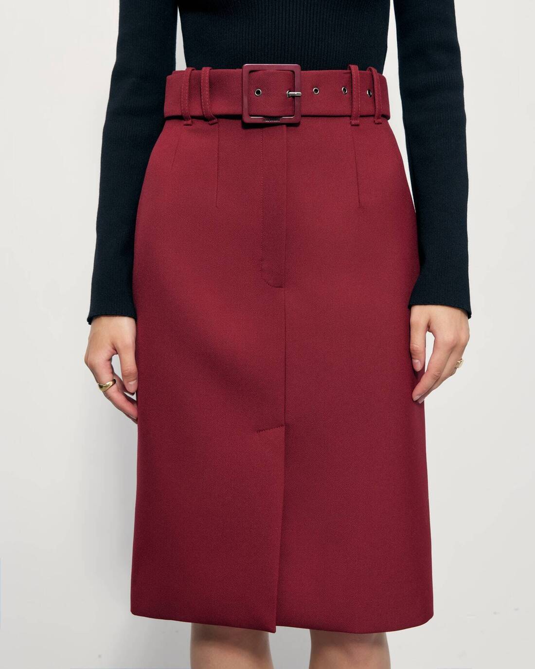 Straight silhouette midi skirt 