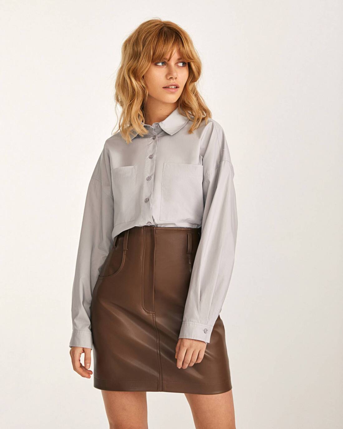 Oversized shirt with breast pockets