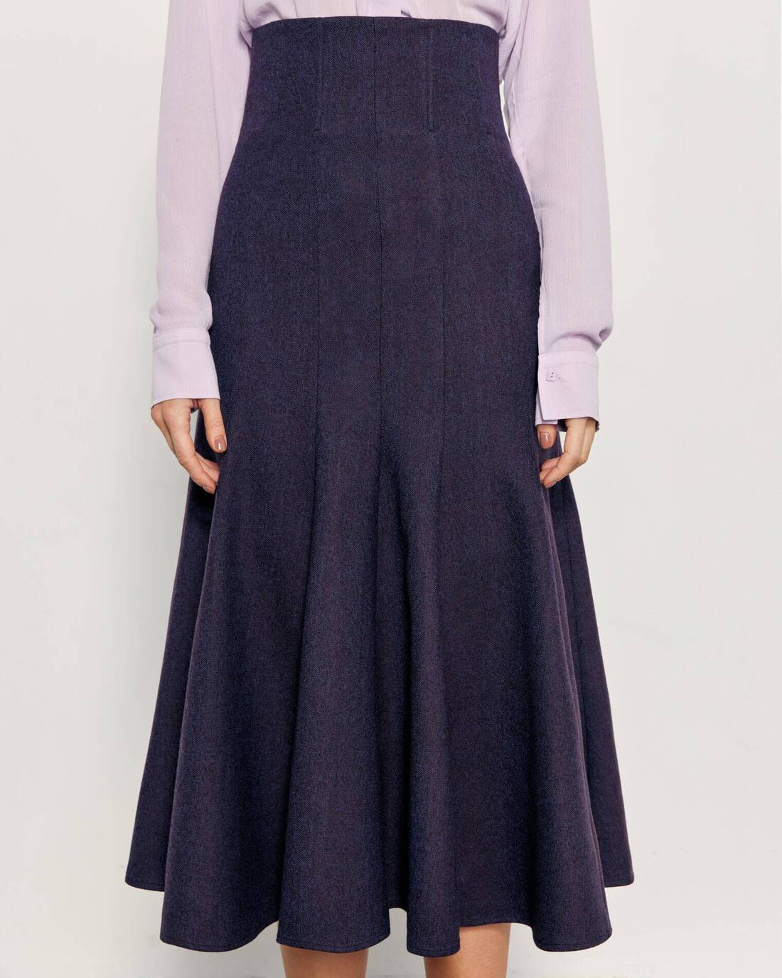 High-waisted midi skirt