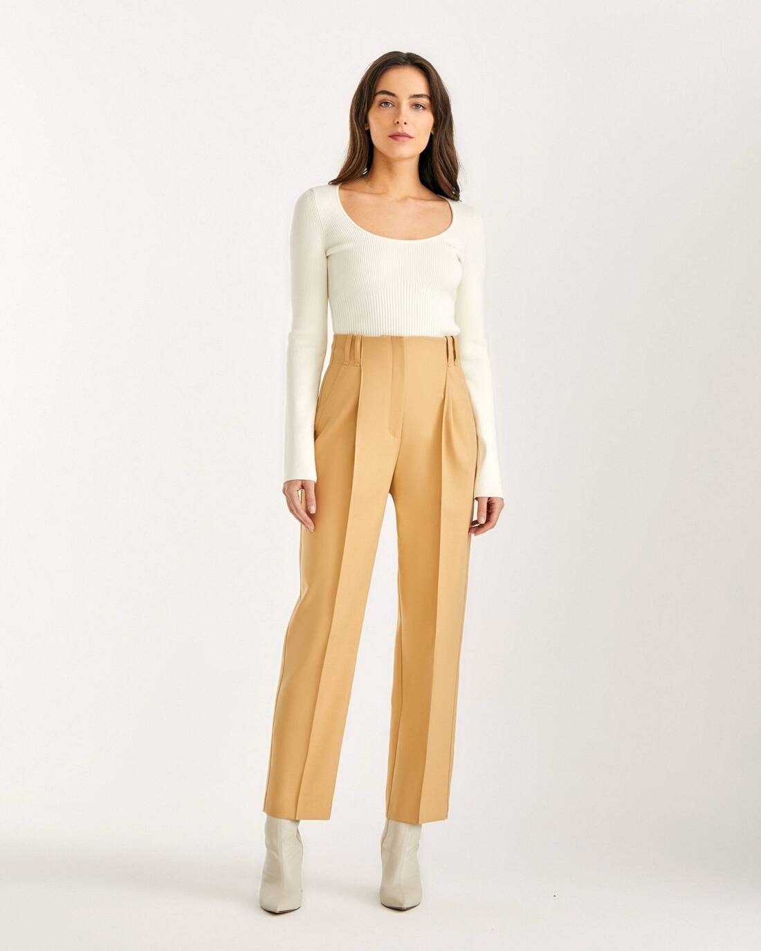 high waisted suit trousers