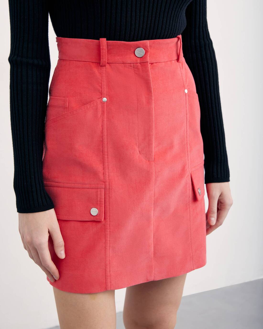 Microvelvet mini skirt
