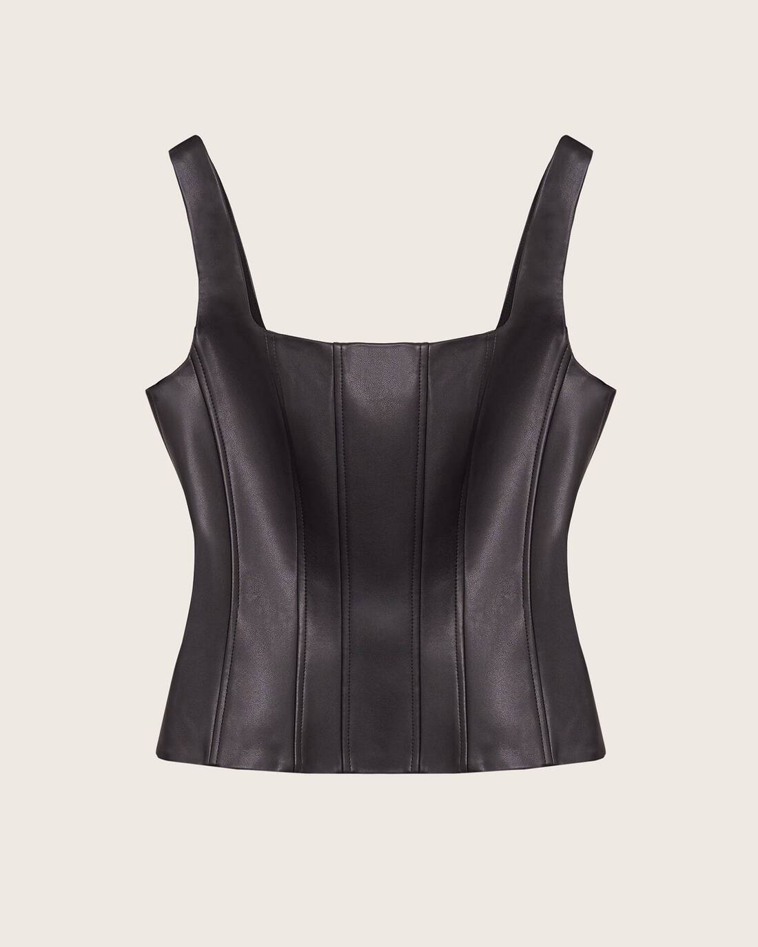 Eco-leather corset top