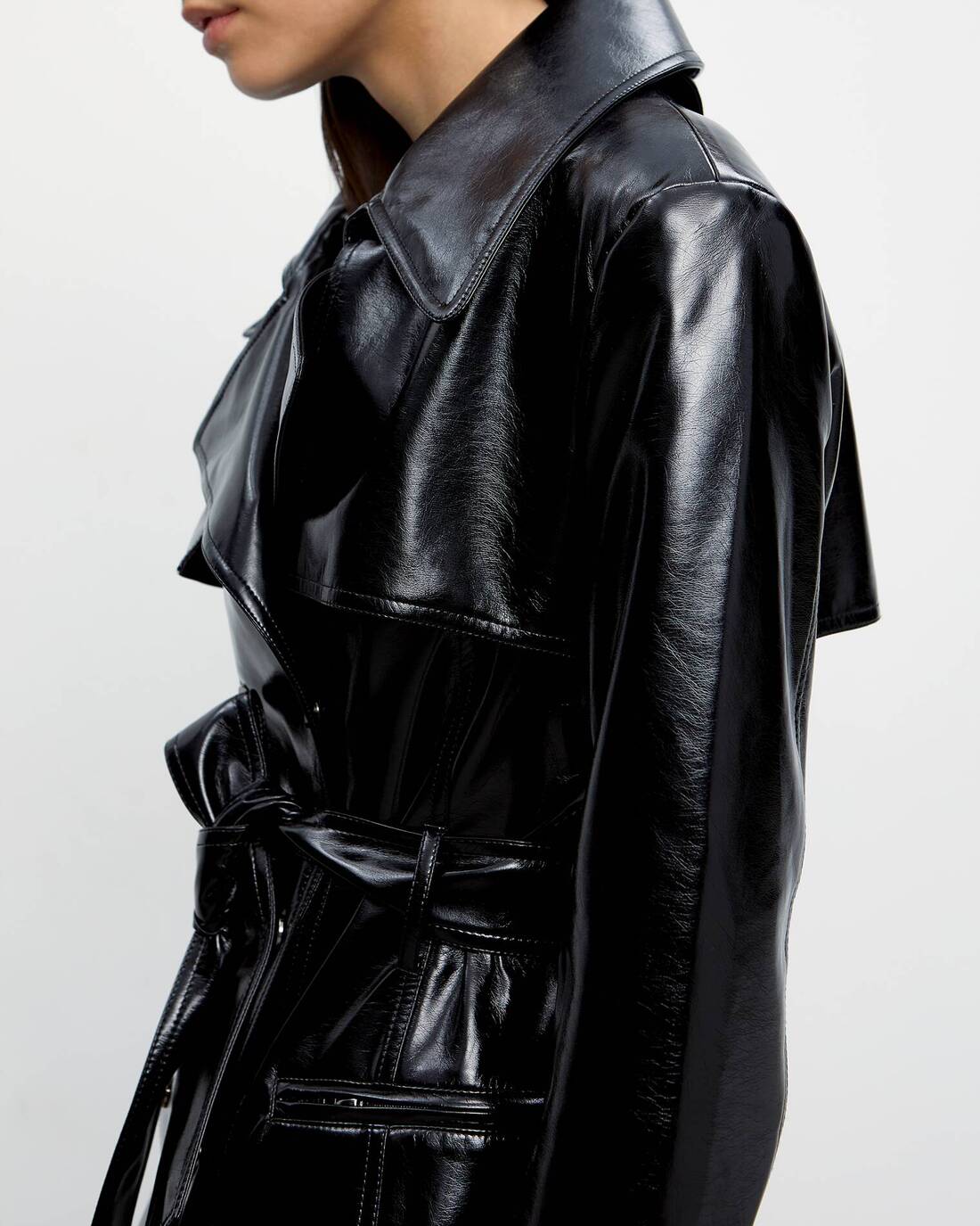 Eco-leather raincoat