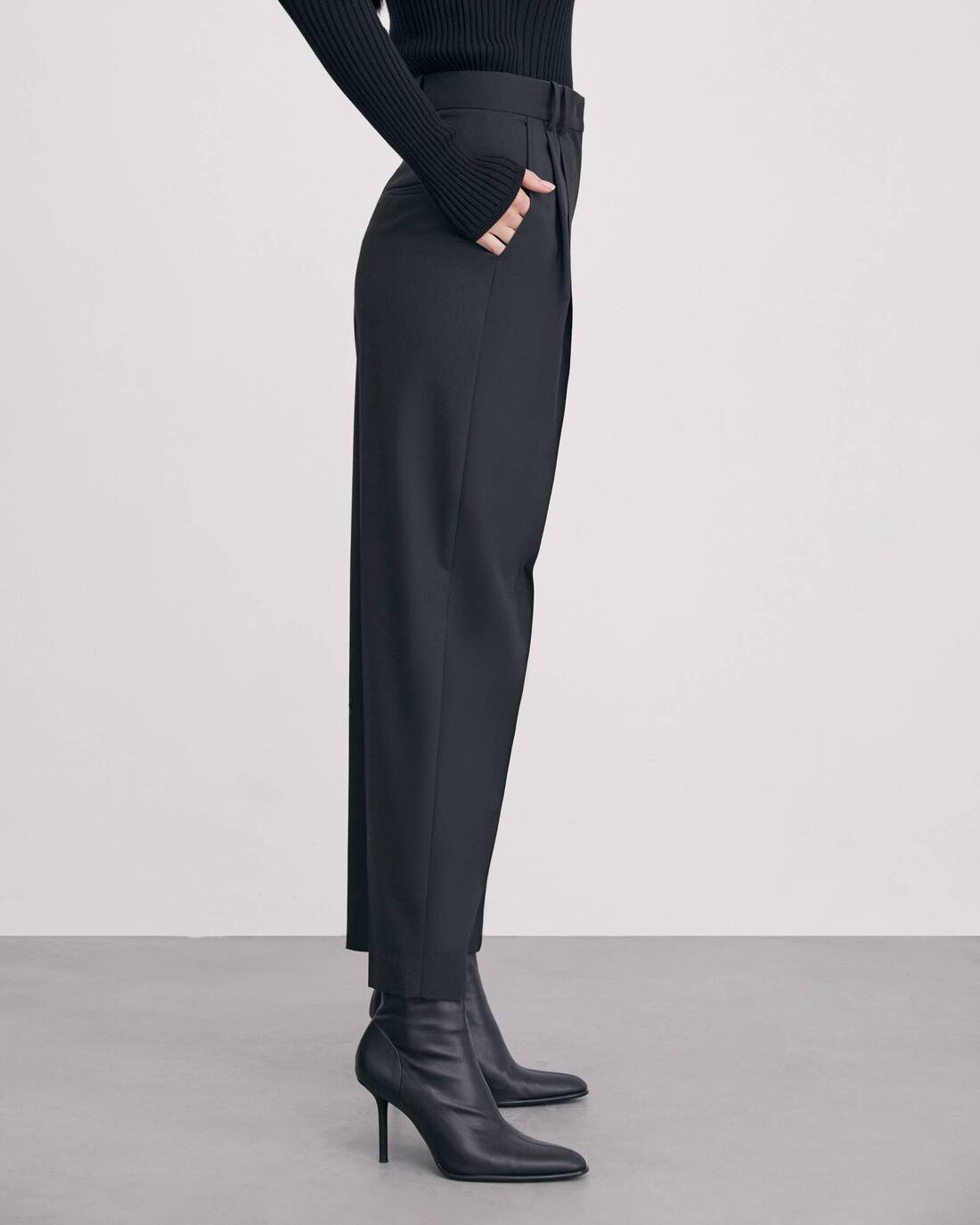 Pintuck trousers