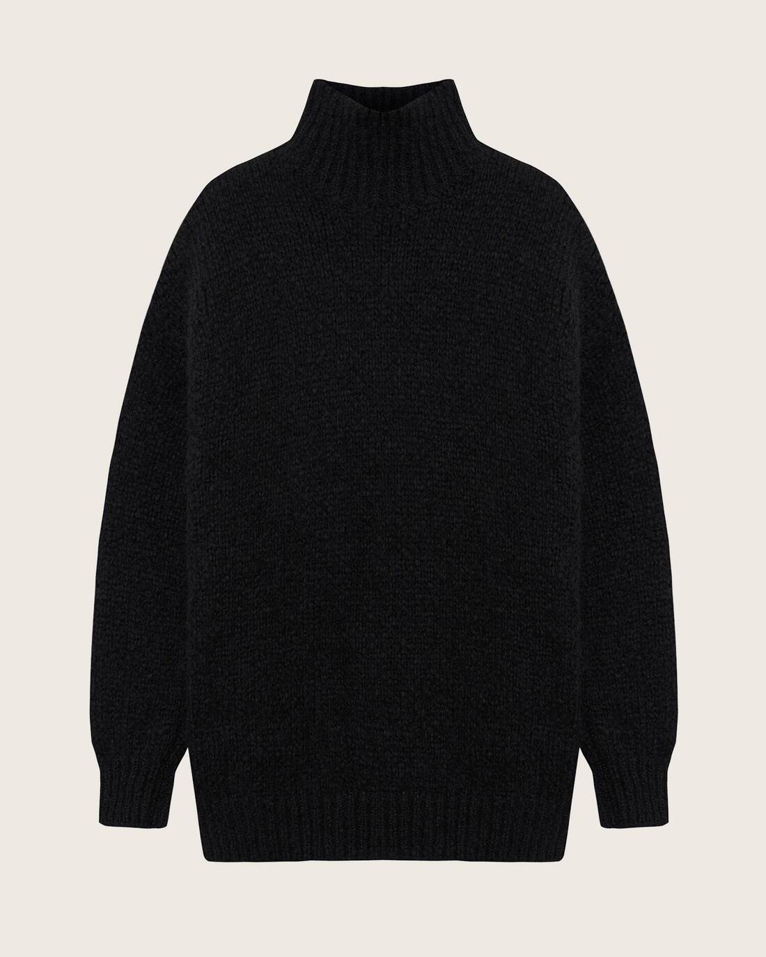 Oversized stand-up collar sweater 