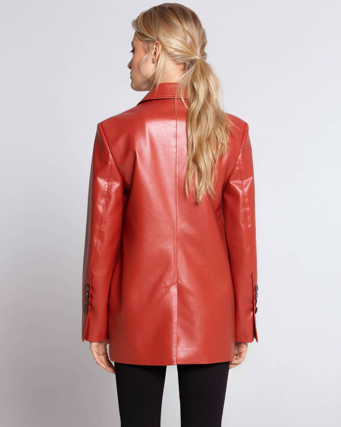 Eco leather menswear jacket