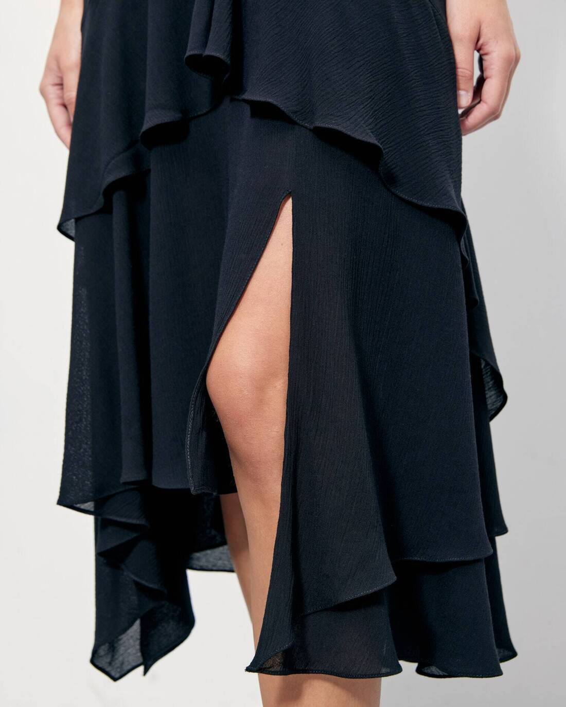 Midi skirt with flounces 