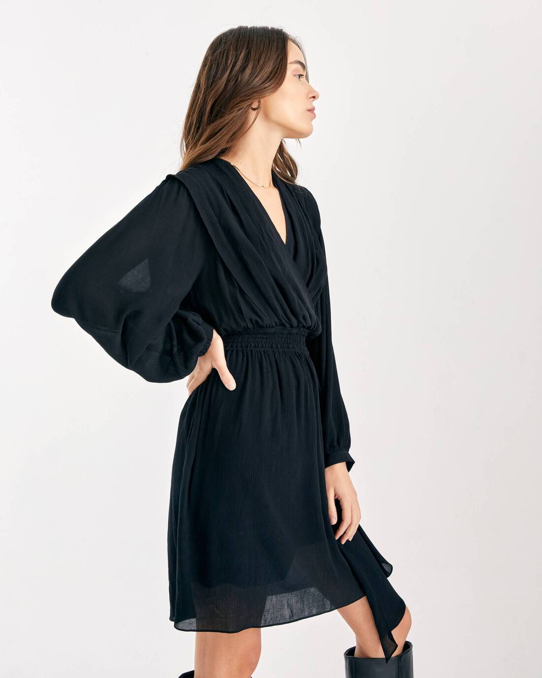 Airy mini dress with flounce