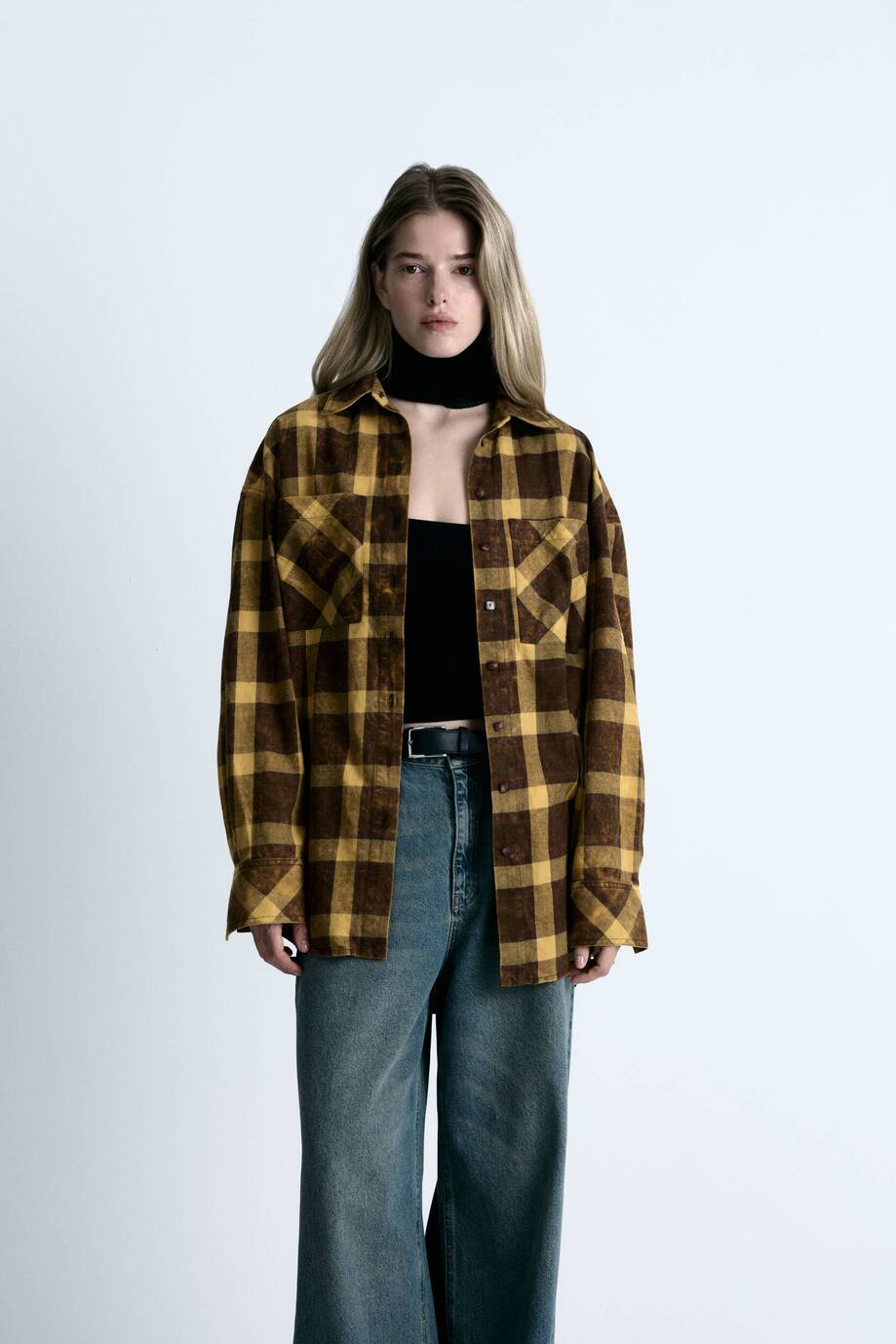 Рубашка oversize из плотного хлопка 