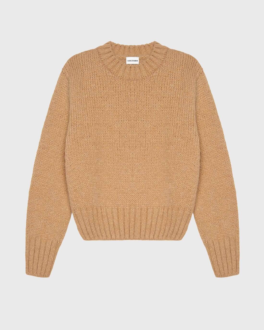 Cropped alpaca wool sweater