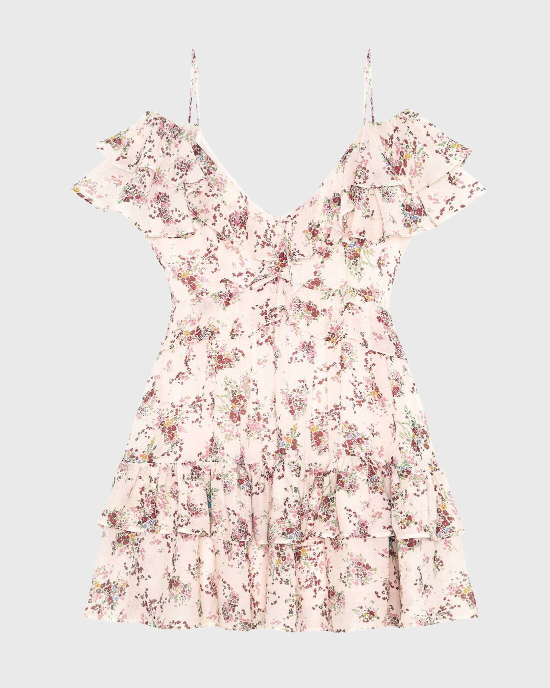 Floral print ruched mini dress