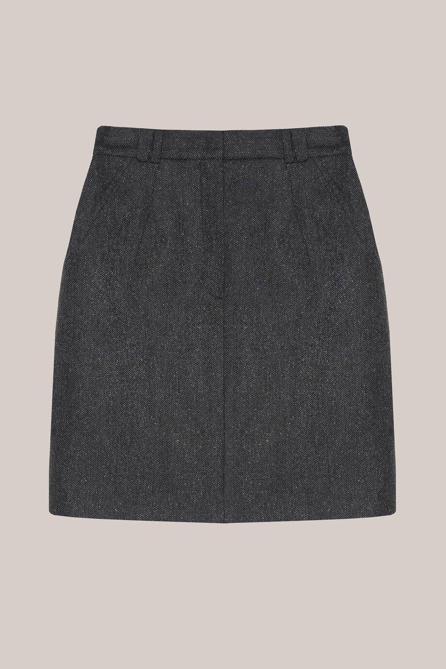 Tweed mini skirt with contrasting stitching