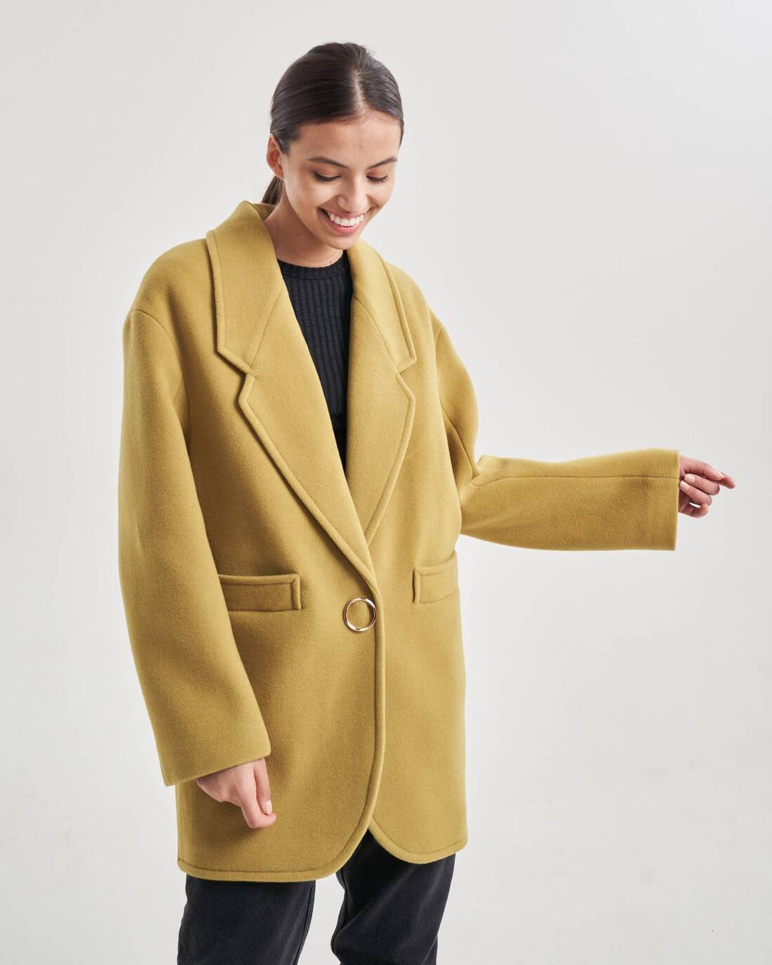 Straight fit coat