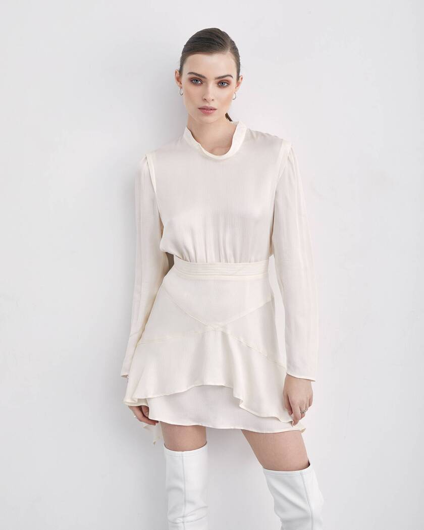 картинка Платье мини с фигурной юбкой магазин Одежда+ являющийся официальным дистрибьютором в России 