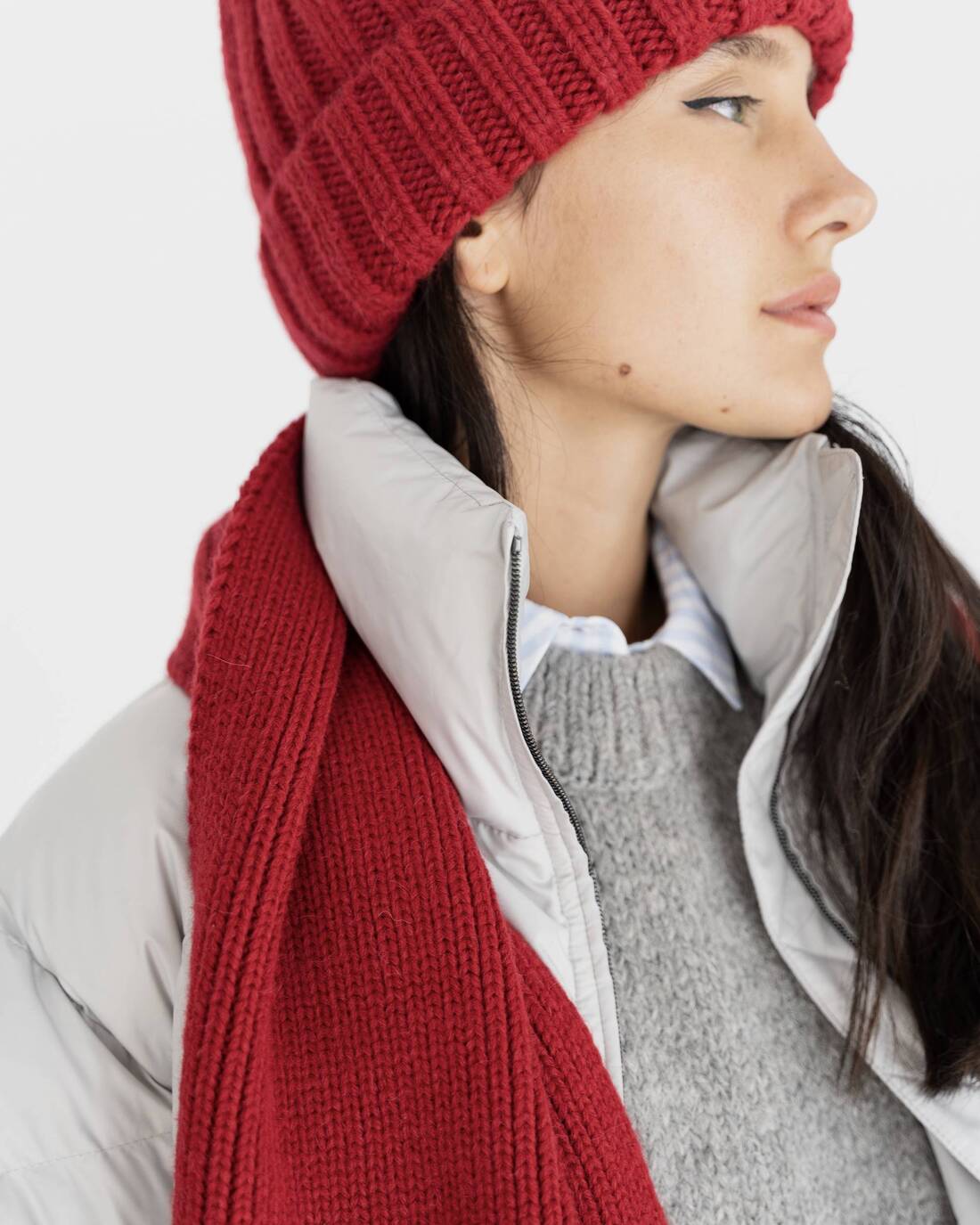Chunky knit wool beanie