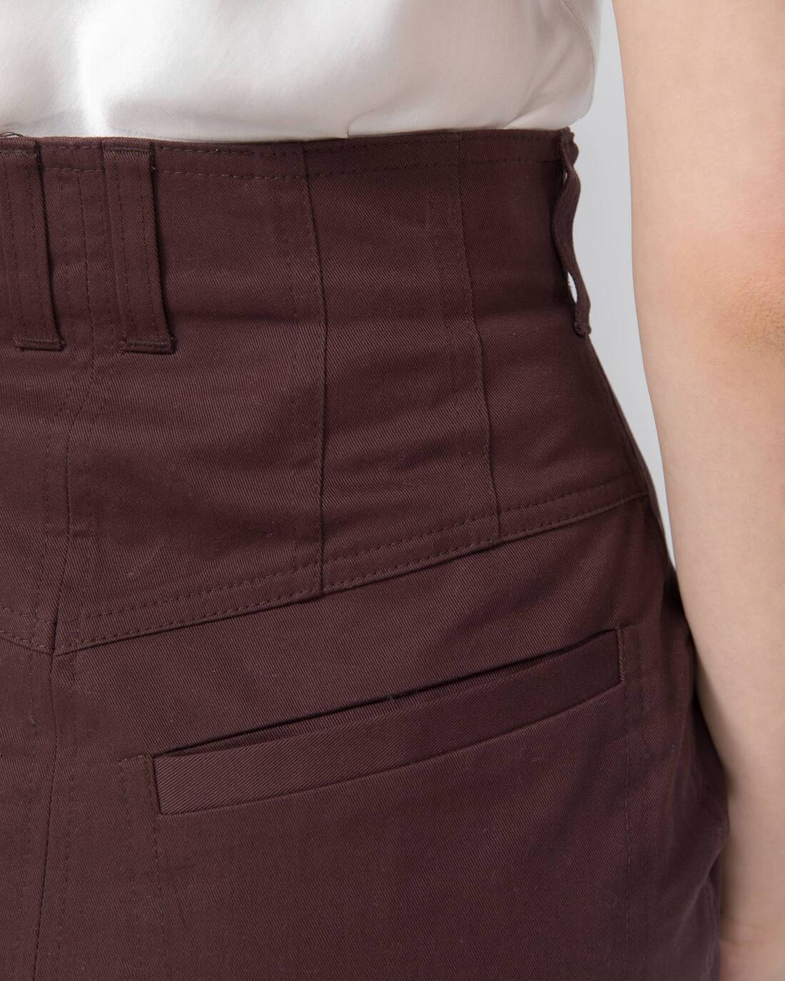 Twill mini skirt with relief detailing