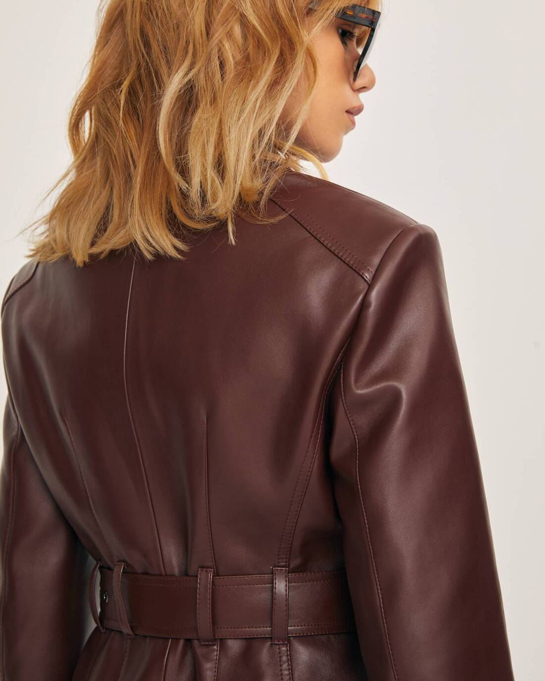 Single-breasted faux leather jacket 