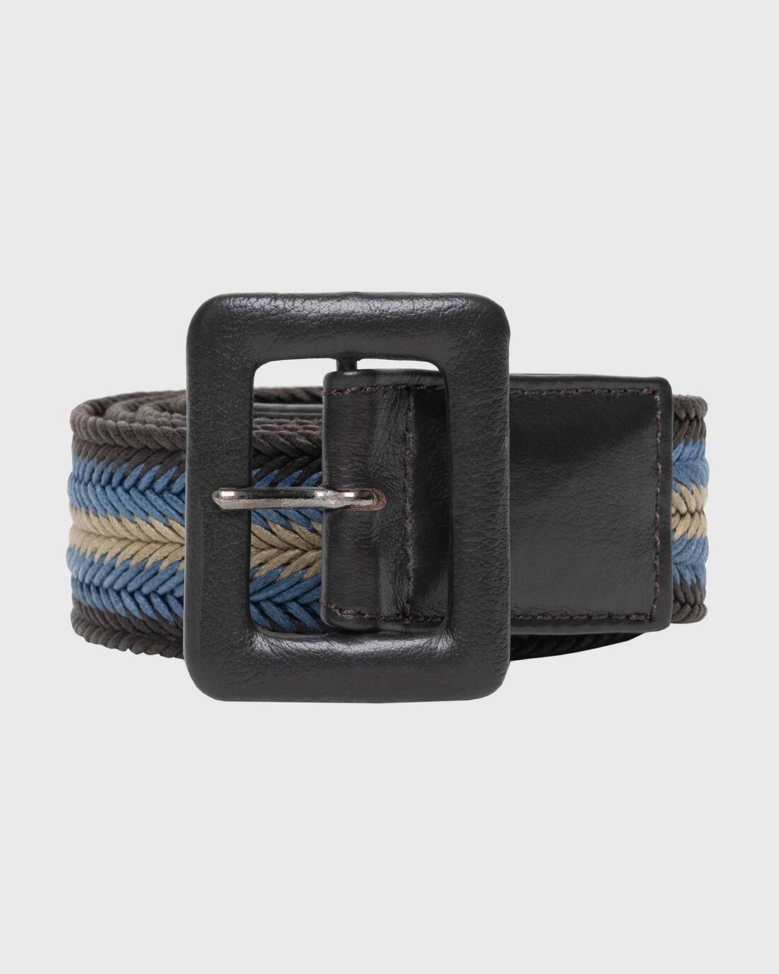 Striped buckled belt
