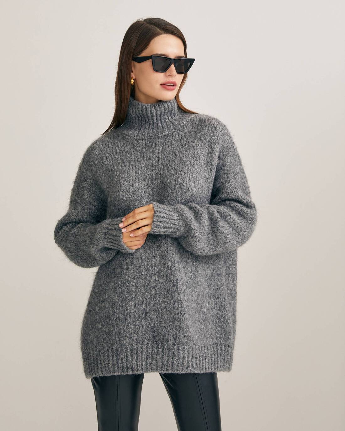 Elongated mohair sweater