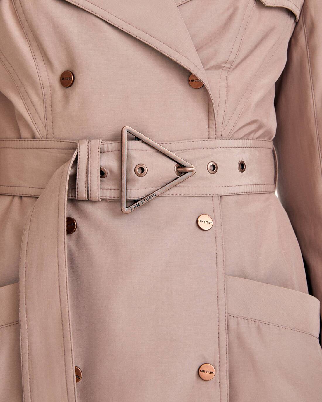 Structural double-breasted trench coat 