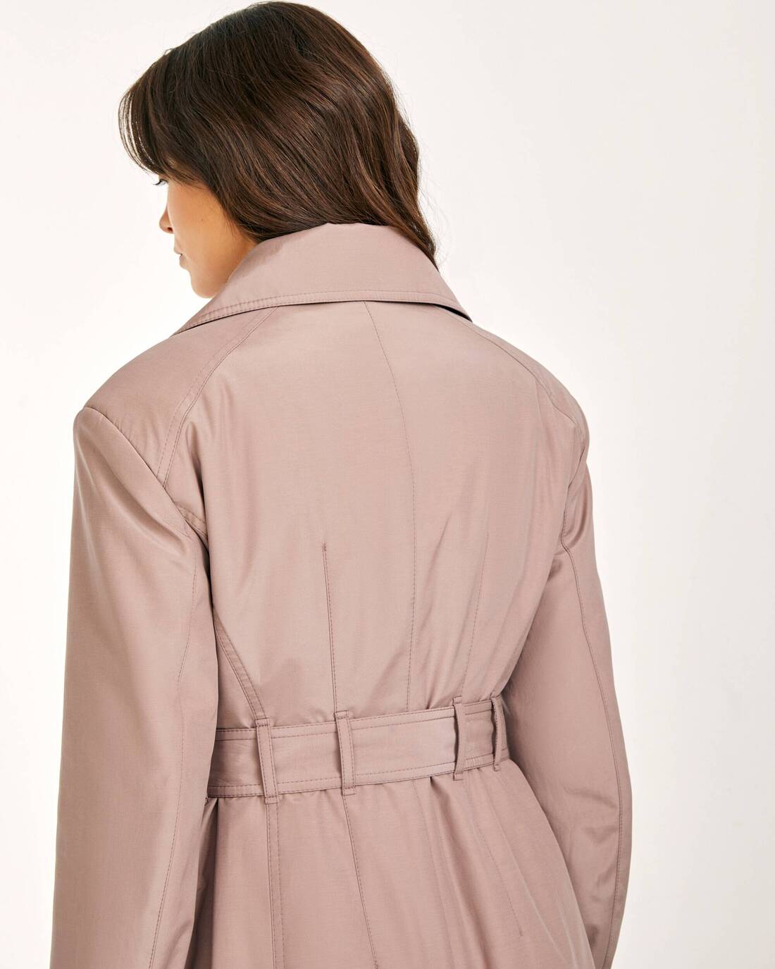 Structural double-breasted trench coat 