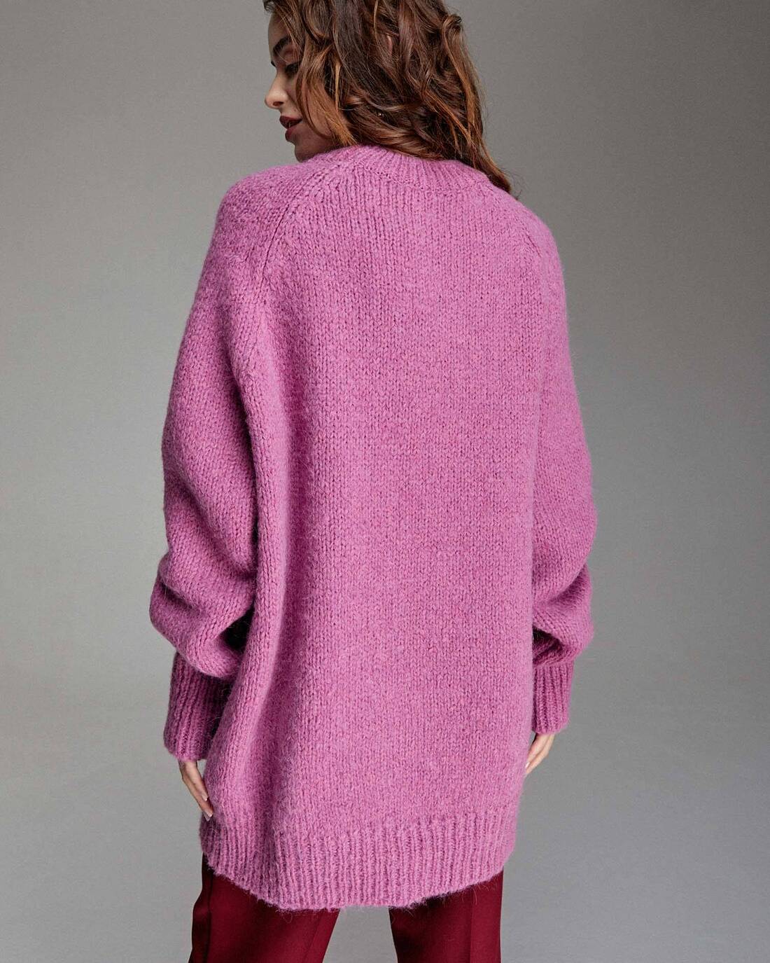 Oversize jacqurd knit sweater