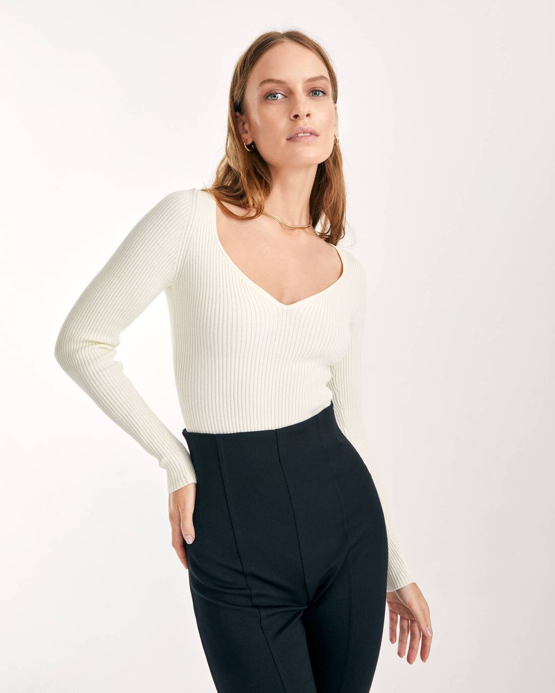 Ribbed knitted bodysuit	
