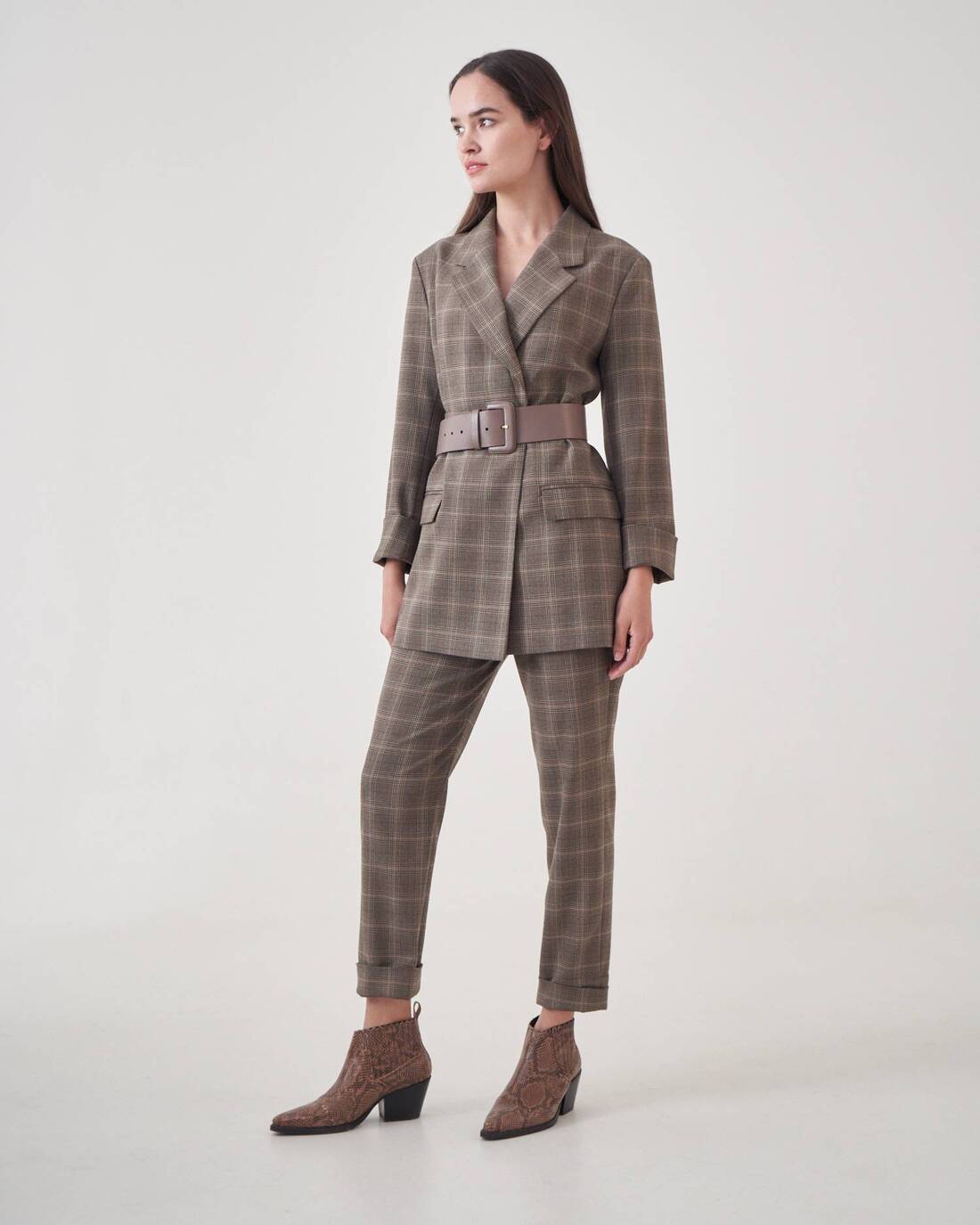 Checked pantsuit