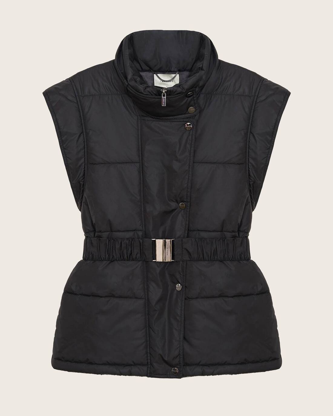 Quilted vest with belt 