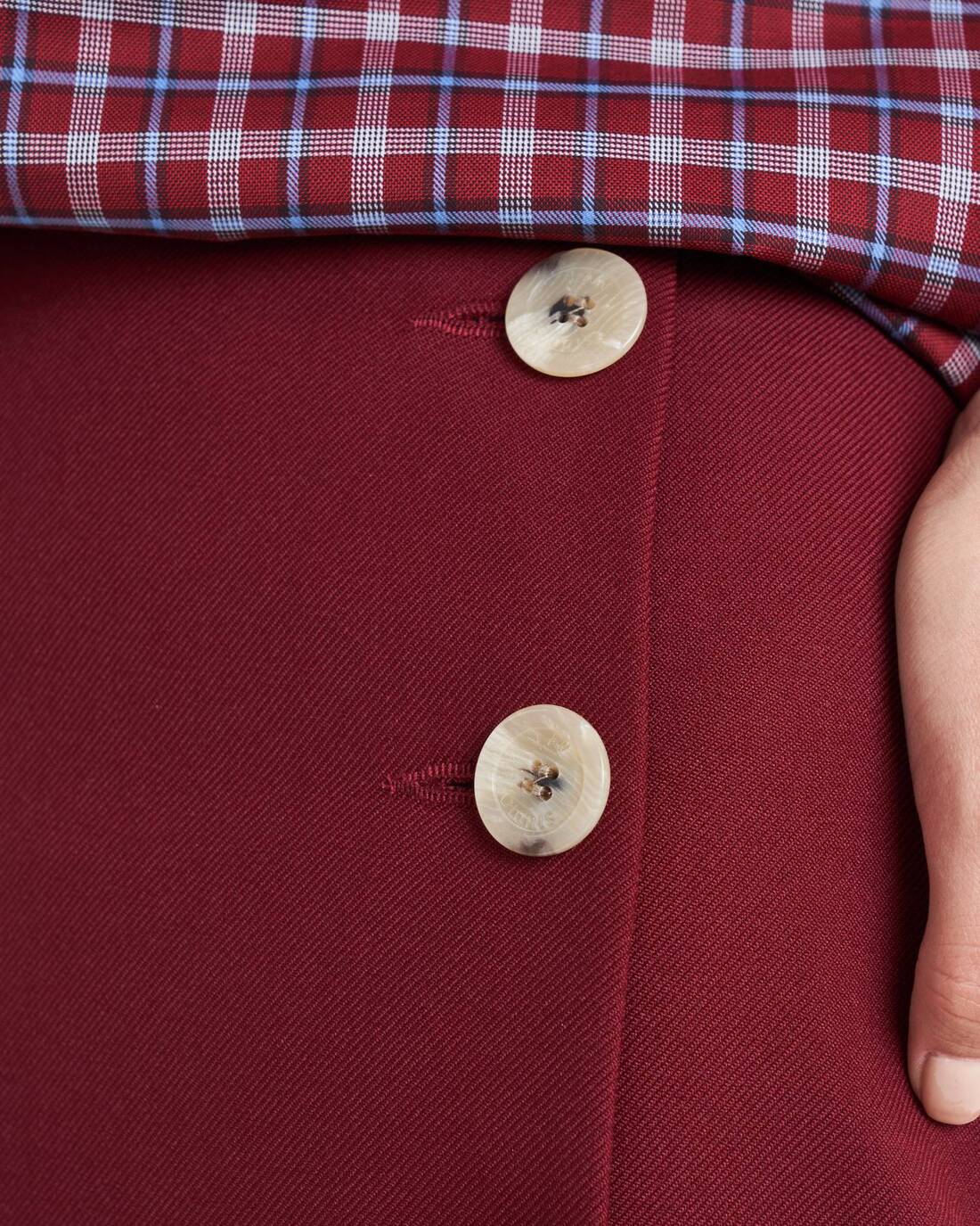 Side button midi skirt
