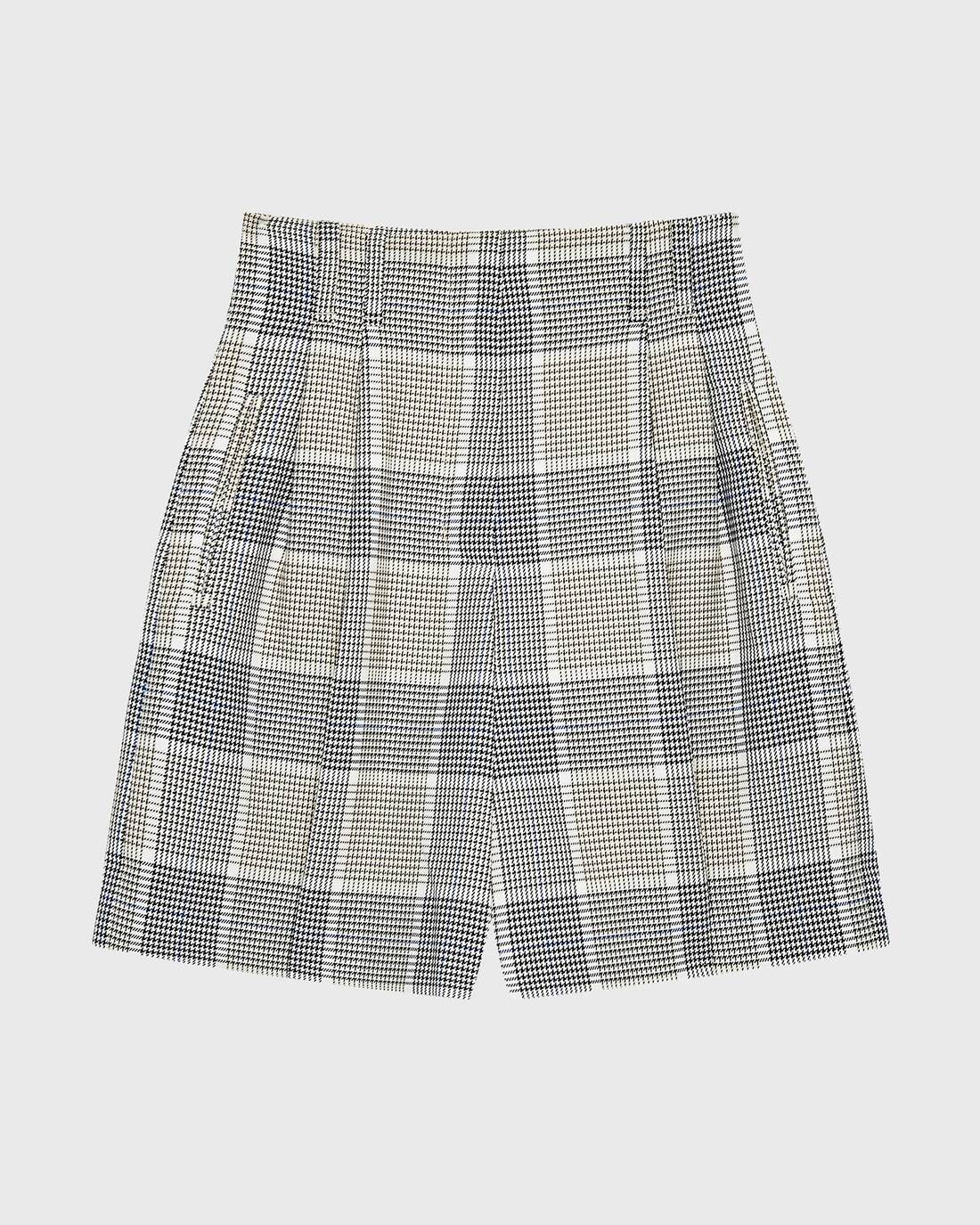 Check print shorts with pockets