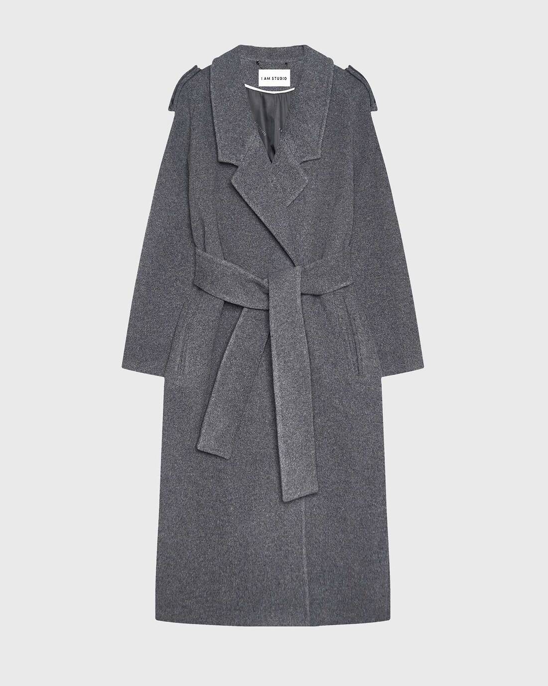 Wide belted robe coat
