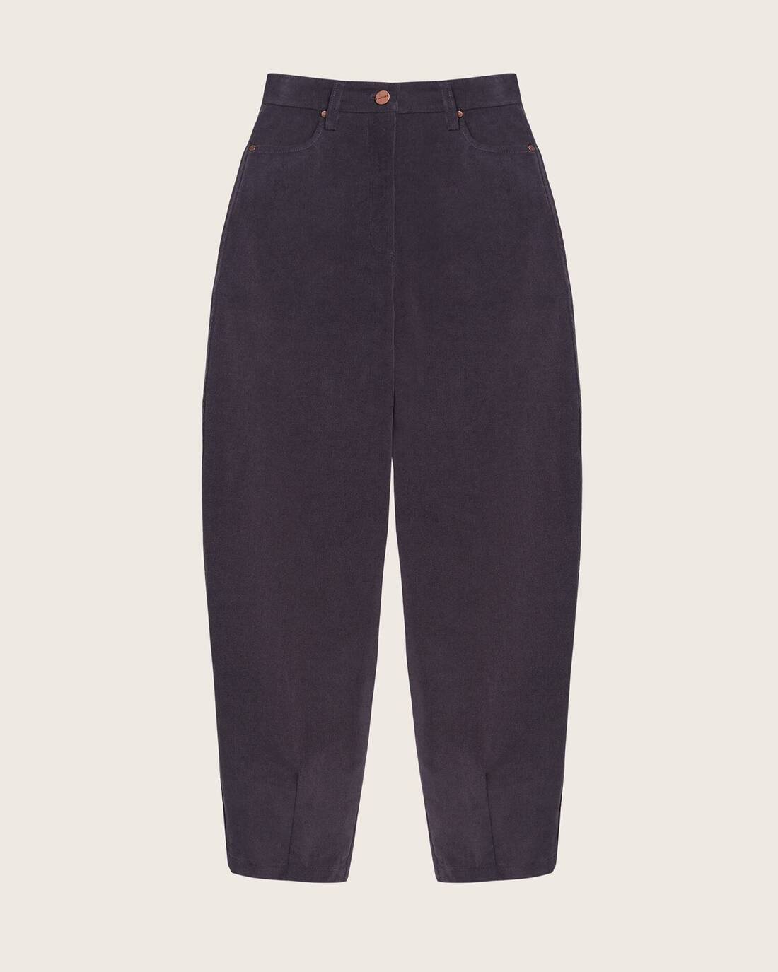 High-waisted corduroy trousers