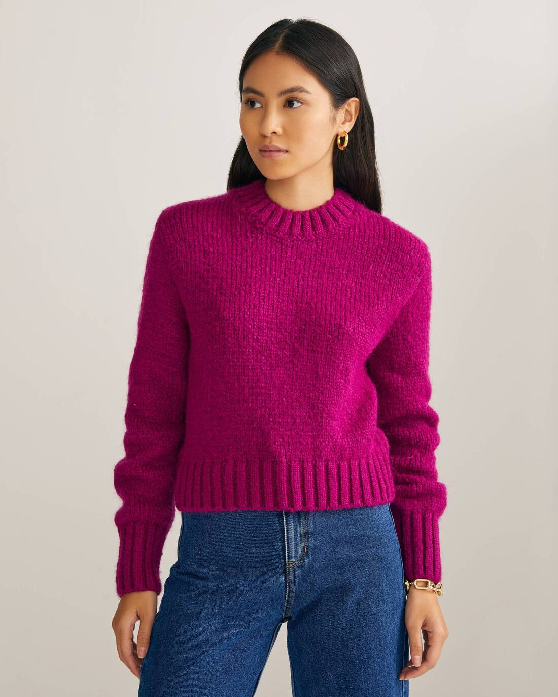 Cropped mohair sweater