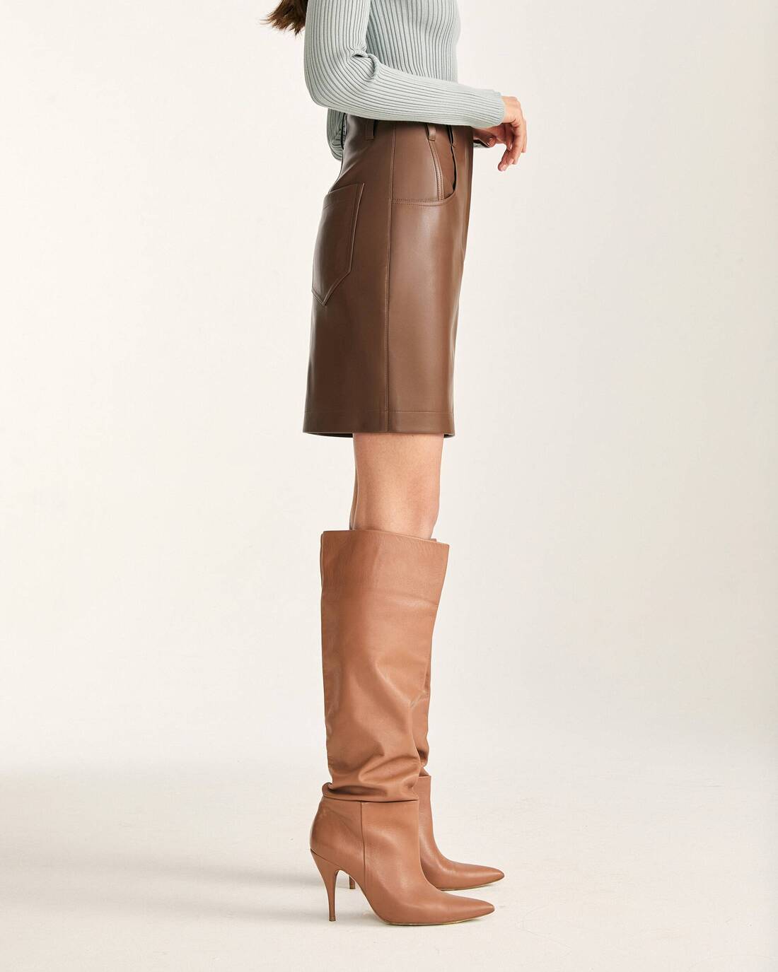 Eco-leather mini skirt 